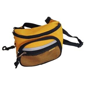 East Sport Yellow Fanny Pack 3 Zipper Pocket Mesh Adjustable Reflective Vintage